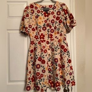 Modcloth x Princess Highway cream floral mini dress